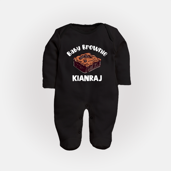 Baby Brownie Dessert Lover Full body suit - BLACK - New Born (Chest 7.5")