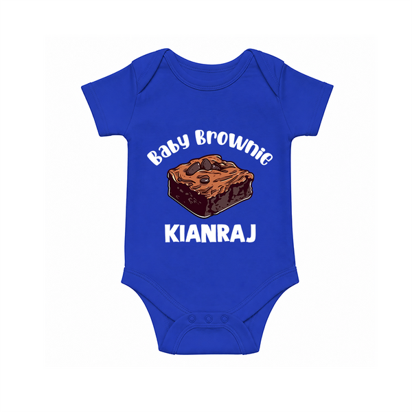 Baby Brownie Dessert Lover Romper - COBALT BLUE - New Born (Chest 14")