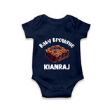 Baby Brownie Dessert Lover Romper - NAVY BLUE - New Born (Chest 14")