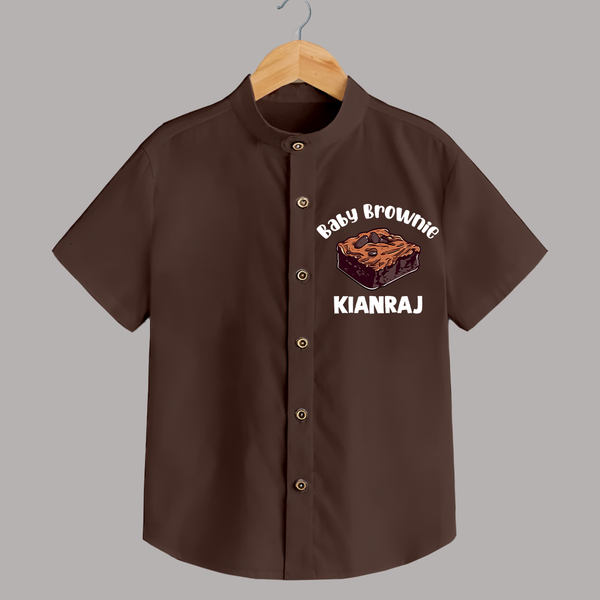Baby Brownie Dessert Lover Shirt - CHOCOLATE BROWN - 0 - 6 Months Old (Chest 23")