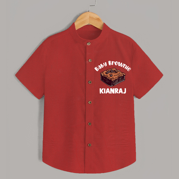 Baby Brownie Dessert Lover Shirt - RED - 0 - 6 Months Old (Chest 23")