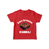 Baby Brownie Dessert Lover Tshirt - RED - 0-5 Months Old (Chest 17")