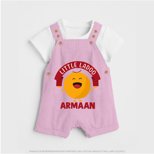Little Ladoo Sweet Lover Dungaree - BABY PINK - 0 - 5 Months Old (Chest 18")