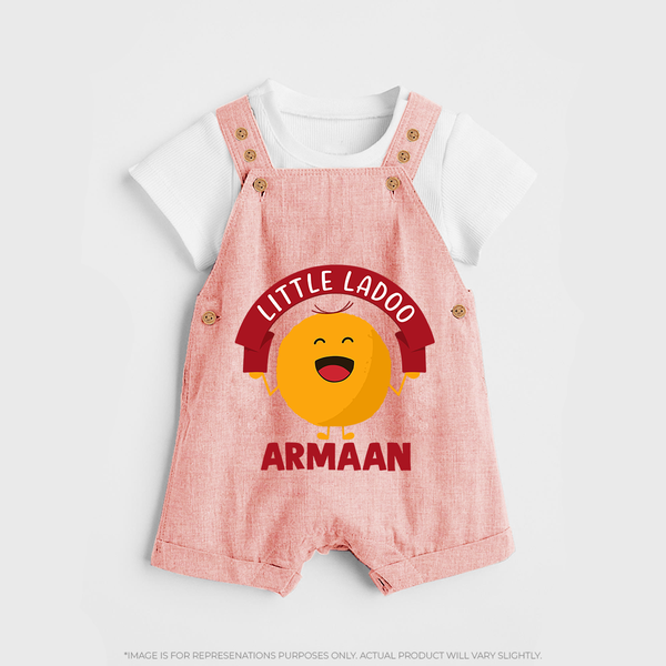 Little Ladoo Sweet Lover Dungaree - PEACH - 0 - 5 Months Old (Chest 18")