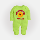 Little Ladoo Sweet Lover Full body suit - LIME GREEN - New Born (Chest 7.5")