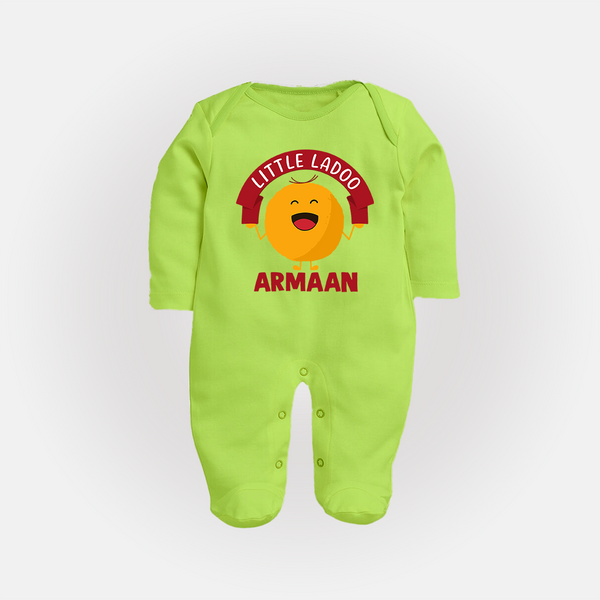 Little Ladoo Sweet Lover Full body suit - LIME GREEN - New Born (Chest 7.5")