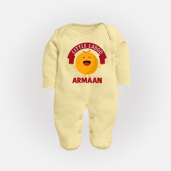 Little Ladoo Sweet Lover Full body suit - PASTEL YELLOW - New Born (Chest 7.5")
