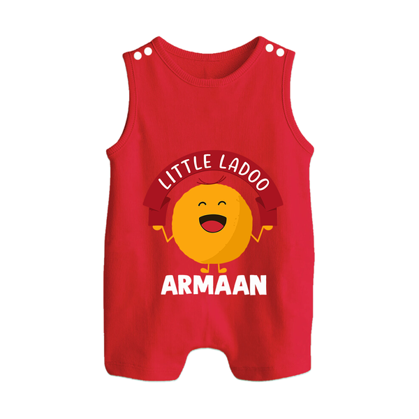 Little Ladoo Sweet Lover Button Romper - RED - New Born (Chest 18")