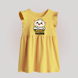 Momo Magic Dumpling Lover Baby Frock - PASTEL YELLOW - 0 - 3 Months Old (Chest 17")