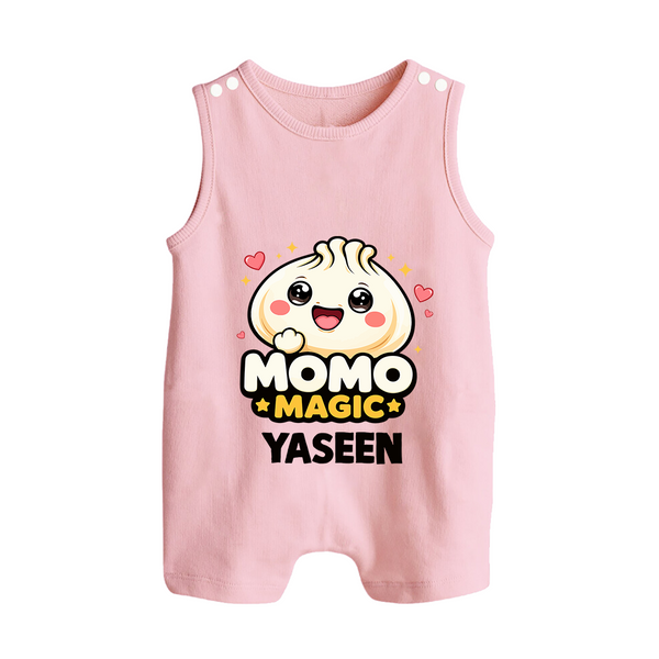 Momo Magic Dumpling Lover Button Romper - BABY PINK - New Born (Chest 18")