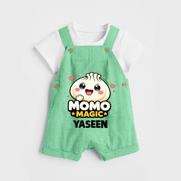 Momo Magic Dumpling Lover Dungaree - GREEN - 0 - 5 Months Old (Chest 18")