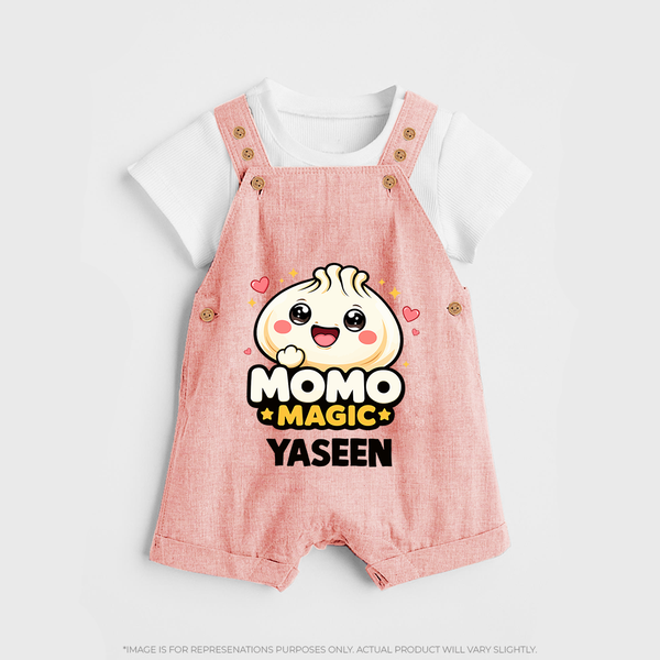 Momo Magic Dumpling Lover Dungaree - PEACH - 0 - 5 Months Old (Chest 18")
