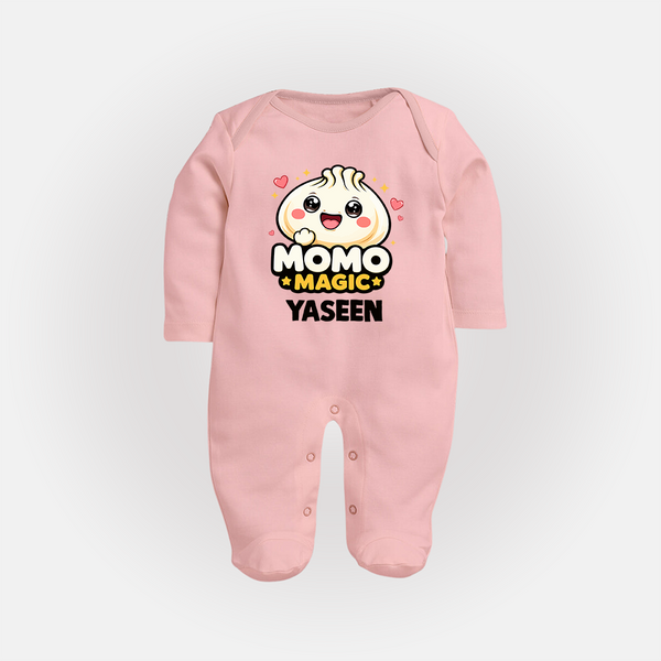 Momo Magic Dumpling Lover Full body suit - BABY PINK - New Born (Chest 7.5")