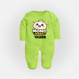Momo Magic Dumpling Lover Full body suit - LIME GREEN - New Born (Chest 7.5")