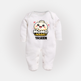 Momo Magic Dumpling Lover Full body suit - WHITE - New Born (Chest 7.5")