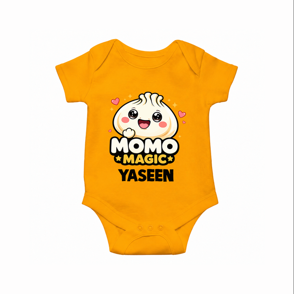 Momo Magic Dumpling Lover Romper - CHROME YELLOW - New Born (Chest 14")