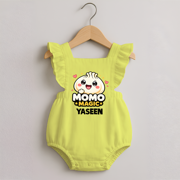 Momo Magic Dumpling Lover Romper Frock - PASTEL YELLOW - 0 - 3 Months Old (Chest 19")