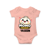 Momo Magic Dumpling Lover Romper - PEACH - New Born (Chest 14")
