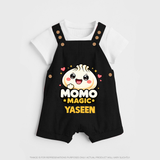 Momo Magic Dumpling Lover Dungaree - BLACK - 0 - 5 Months Old (Chest 18")