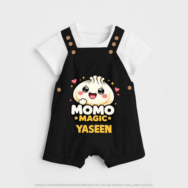 Momo Magic Dumpling Lover Dungaree - BLACK - 0 - 5 Months Old (Chest 18")