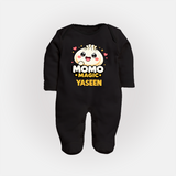 Momo Magic Dumpling Lover Full body suit - BLACK - New Born (Chest 7.5")