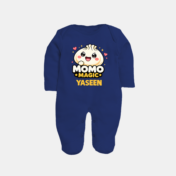 Momo Magic Dumpling Lover Full body suit - NAVY BLUE - New Born (Chest 7.5")