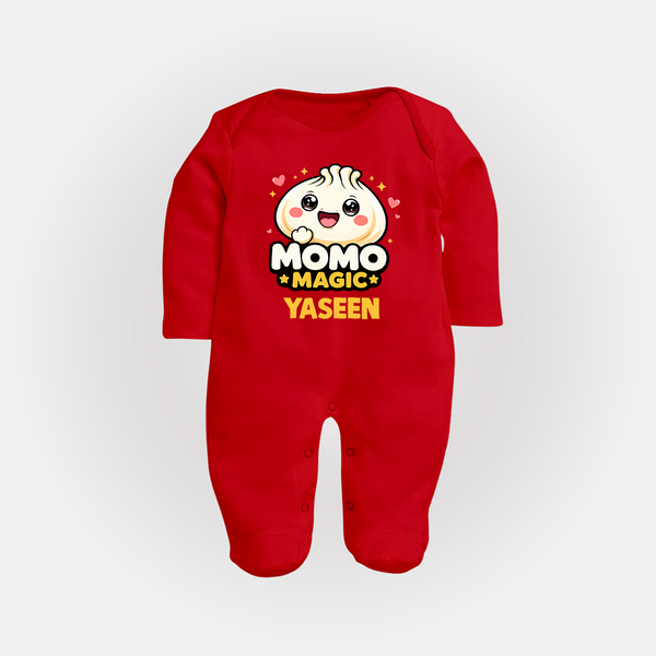 Momo Magic Dumpling Lover Full body suit - RED - New Born (Chest 7.5")