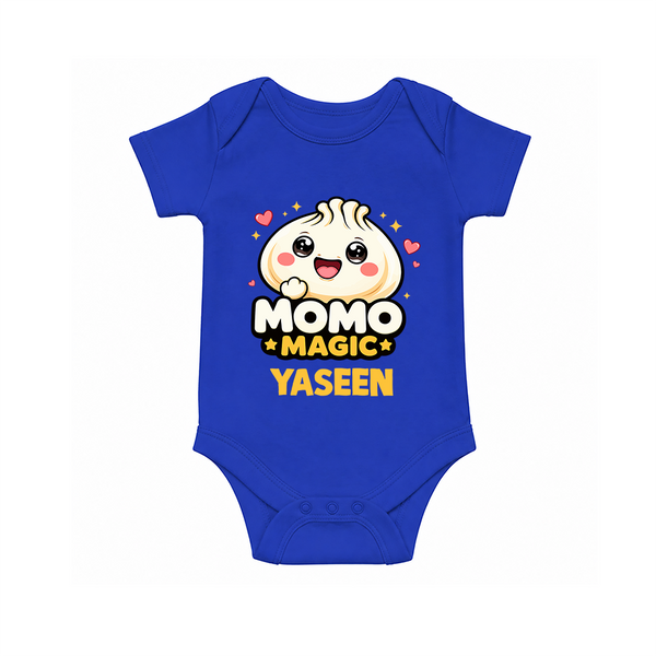 Momo Magic Dumpling Lover Romper - COBALT BLUE - New Born (Chest 14")