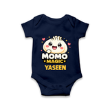 Momo Magic Dumpling Lover Romper - NAVY BLUE - New Born (Chest 14")