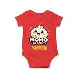 Momo Magic Dumpling Lover Romper - RED - New Born (Chest 14")