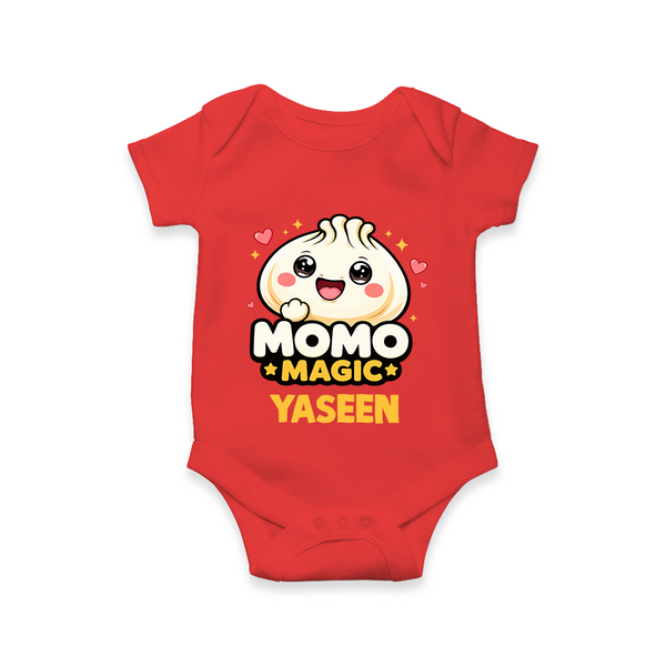 Momo Magic Dumpling Lover Romper - RED - New Born (Chest 14")