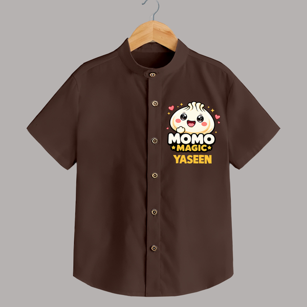 Momo Magic Dumpling Lover Shirt - CHOCOLATE BROWN - 0 - 6 Months Old (Chest 23")