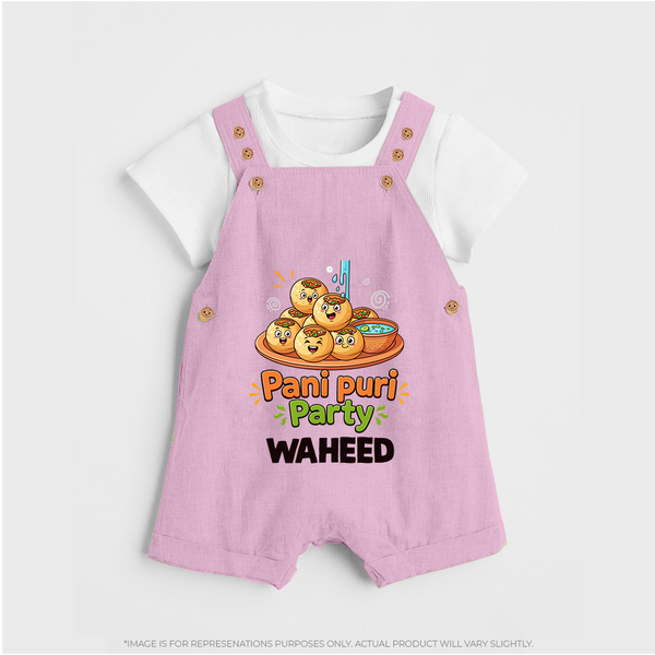 Pani Puri Party Foodie Dungaree - BABY PINK - 0 - 5 Months Old (Chest 18")