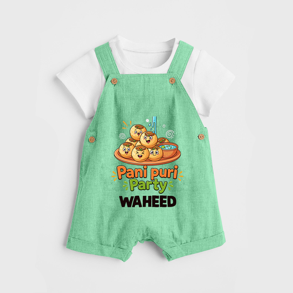 Pani Puri Party Foodie Dungaree - GREEN - 0 - 5 Months Old (Chest 18")