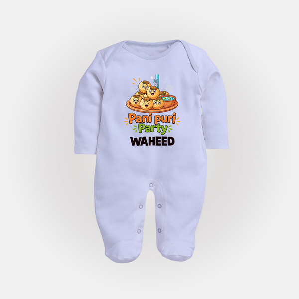 Pani Puri Party Foodie Full body suit - BABY BLUE - New Born (Chest 7.5")