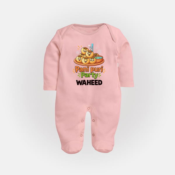 Pani Puri Party Foodie Full body suit - BABY PINK - New Born (Chest 7.5")
