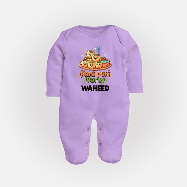 Pani Puri Party Foodie Full body suit - LILAC - New Born (Chest 7.5")