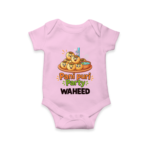 Pani Puri Party Foodie Romper - BABY PINK - New Born (Chest 14")