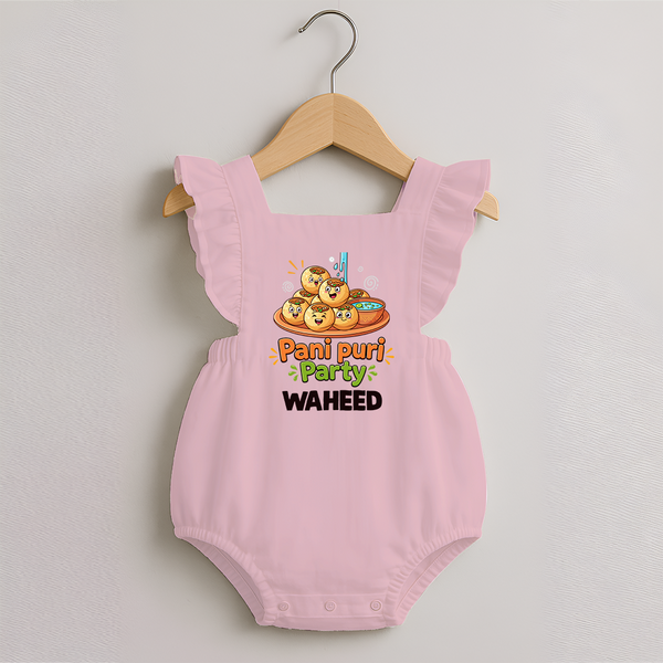 Pani Puri Party Foodie Romper Frock - BABY PINK - 0 - 3 Months Old (Chest 19")