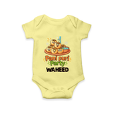 Pani Puri Party Foodie Romper - PASTEL YELLOW - New Born (Chest 14")