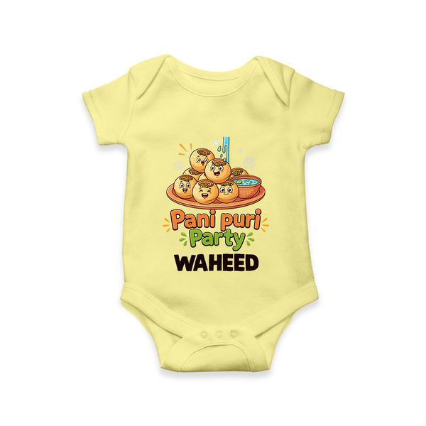 Pani Puri Party Foodie Romper - PASTEL YELLOW - New Born (Chest 14")