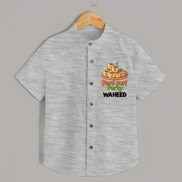 Pani Puri Party Foodie Shirt - GREY - 0 - 6 Months Old (Chest 23")
