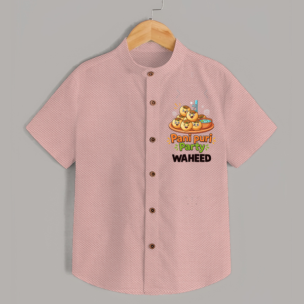 Pani Puri Party Foodie Shirt - PEACH - 0 - 6 Months Old (Chest 23")