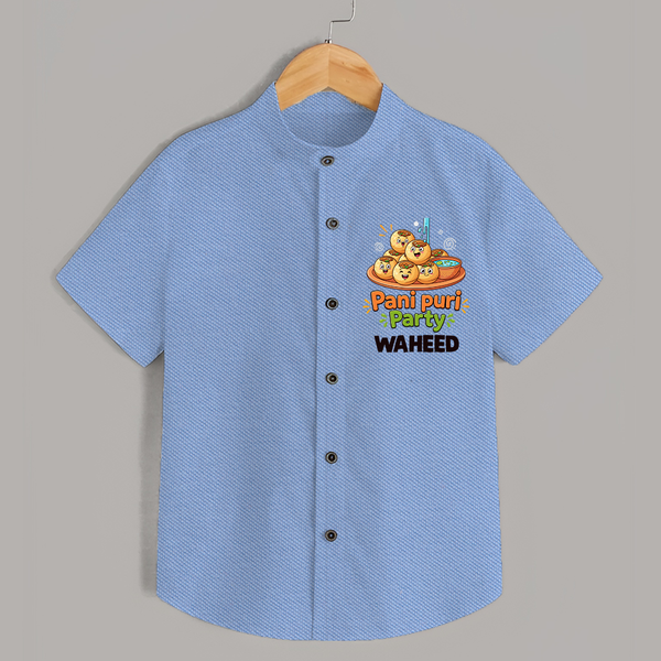 Pani Puri Party Foodie Shirt - SKY BLUE - 0 - 6 Months Old (Chest 23")