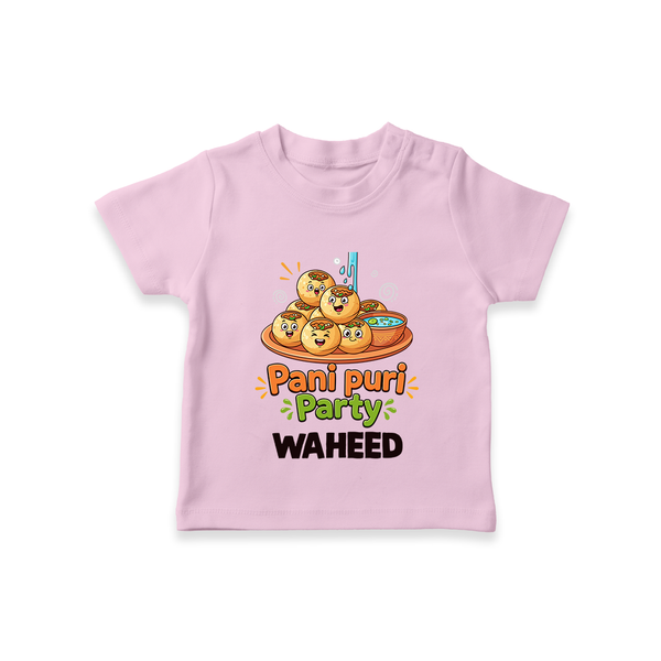 Pani Puri Party Foodie Tshirt - BABY PINK - 0-5 Months Old (Chest 17")