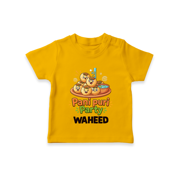 Pani Puri Party Foodie Tshirt - CHROME YELLOW - 0-5 Months Old (Chest 17")