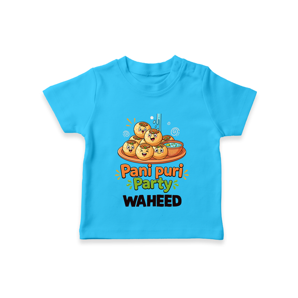 Pani Puri Party Foodie Tshirt - SKY BLUE - 0-5 Months Old (Chest 17")