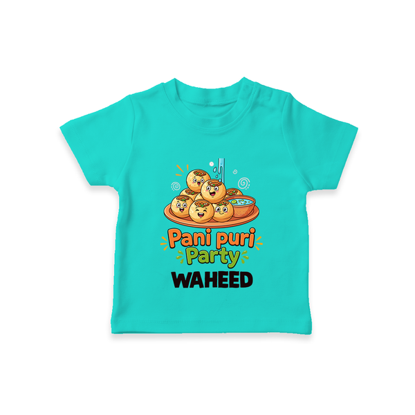 Pani Puri Party Foodie Tshirt - TEAL - 0-5 Months Old (Chest 17")