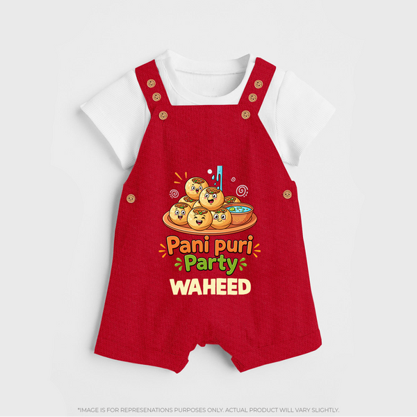 Pani Puri Party Foodie Dungaree - RED - 0 - 5 Months Old (Chest 18")