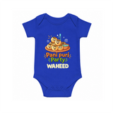 Pani Puri Party Foodie Romper - COBALT BLUE - New Born (Chest 14")